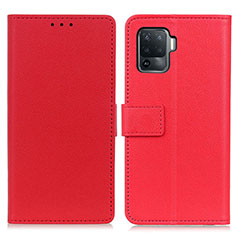 Leather Case Stands Flip Cover Holder M08L for Oppo A94 4G Red