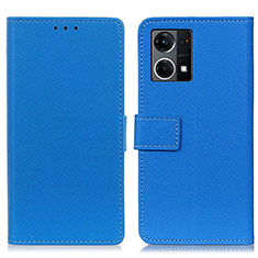 Leather Case Stands Flip Cover Holder M08L for Oppo F21s Pro 4G Blue
