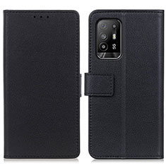 Leather Case Stands Flip Cover Holder M08L for Oppo Reno5 Z 5G Black