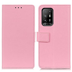 Leather Case Stands Flip Cover Holder M08L for Oppo Reno5 Z 5G Pink