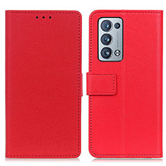 Leather Case Stands Flip Cover Holder M08L for Oppo Reno6 Pro 5G Red