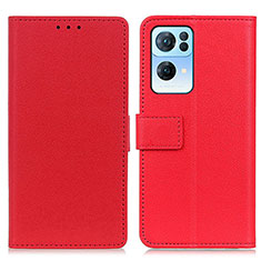 Leather Case Stands Flip Cover Holder M08L for Oppo Reno7 Pro 5G Red
