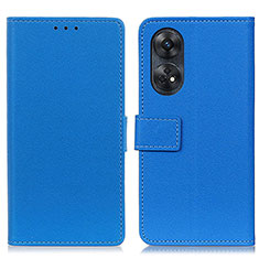 Leather Case Stands Flip Cover Holder M08L for Oppo Reno8 T 4G Blue