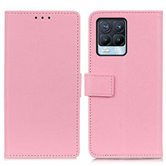 Leather Case Stands Flip Cover Holder M08L for Realme 8 4G Pink