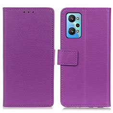 Leather Case Stands Flip Cover Holder M08L for Realme GT Neo 3T 5G Purple
