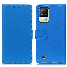 Leather Case Stands Flip Cover Holder M08L for Realme Narzo 50i Blue
