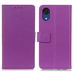 Leather Case Stands Flip Cover Holder M08L for Samsung Galaxy A03 Core Purple