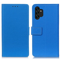 Leather Case Stands Flip Cover Holder M08L for Samsung Galaxy A04s Blue