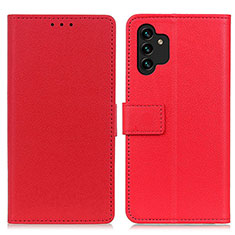 Leather Case Stands Flip Cover Holder M08L for Samsung Galaxy A04s Red