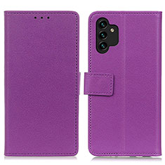 Leather Case Stands Flip Cover Holder M08L for Samsung Galaxy A13 5G Purple