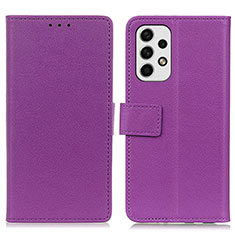 Leather Case Stands Flip Cover Holder M08L for Samsung Galaxy A23 5G Purple