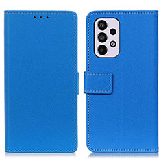 Leather Case Stands Flip Cover Holder M08L for Samsung Galaxy A33 5G Blue