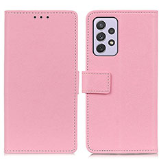 Leather Case Stands Flip Cover Holder M08L for Samsung Galaxy A73 5G Pink