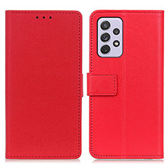 Leather Case Stands Flip Cover Holder M08L for Samsung Galaxy A73 5G Red