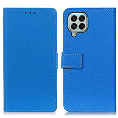 Leather Case Stands Flip Cover Holder M08L for Samsung Galaxy M33 5G Blue