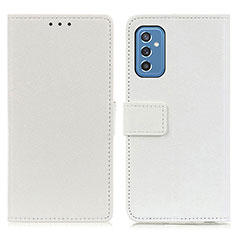Leather Case Stands Flip Cover Holder M08L for Samsung Galaxy M52 5G White