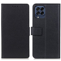 Leather Case Stands Flip Cover Holder M08L for Samsung Galaxy M53 5G Black