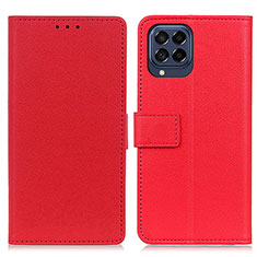 Leather Case Stands Flip Cover Holder M08L for Samsung Galaxy M53 5G Red