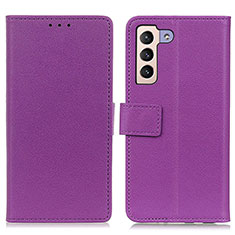 Leather Case Stands Flip Cover Holder M08L for Samsung Galaxy S21 FE 5G Purple