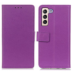 Leather Case Stands Flip Cover Holder M08L for Samsung Galaxy S23 5G Purple