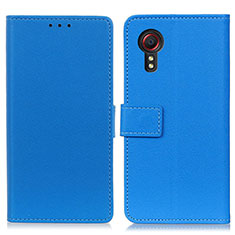 Leather Case Stands Flip Cover Holder M08L for Samsung Galaxy XCover 5 SM-G525F Blue