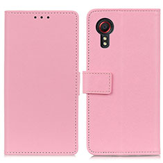 Leather Case Stands Flip Cover Holder M08L for Samsung Galaxy XCover 5 SM-G525F Pink