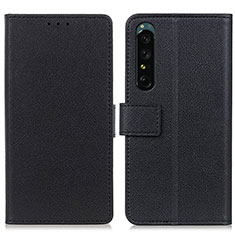 Leather Case Stands Flip Cover Holder M08L for Sony Xperia 1 IV SO-51C Black