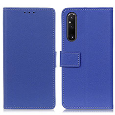 Leather Case Stands Flip Cover Holder M08L for Sony Xperia 1 V Blue