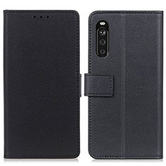 Leather Case Stands Flip Cover Holder M08L for Sony Xperia 10 III Black