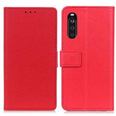 Leather Case Stands Flip Cover Holder M08L for Sony Xperia 10 III Red