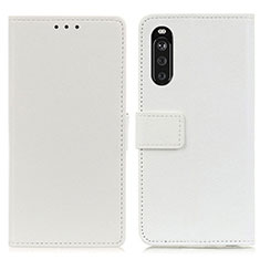 Leather Case Stands Flip Cover Holder M08L for Sony Xperia 10 III White