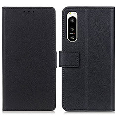 Leather Case Stands Flip Cover Holder M08L for Sony Xperia 5 IV Black