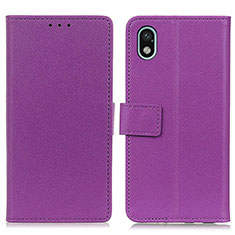 Leather Case Stands Flip Cover Holder M08L for Sony Xperia Ace III Purple