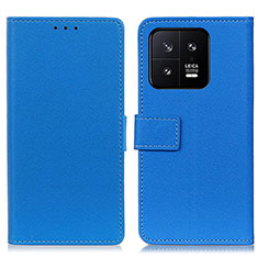 Leather Case Stands Flip Cover Holder M08L for Xiaomi Mi 13 5G Blue