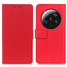 Leather Case Stands Flip Cover Holder M08L for Xiaomi Mi 13 Ultra 5G Red