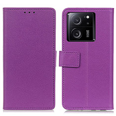 Leather Case Stands Flip Cover Holder M08L for Xiaomi Mi 13T 5G Purple
