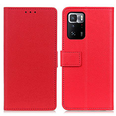 Leather Case Stands Flip Cover Holder M08L for Xiaomi Poco X3 GT 5G Red