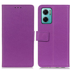Leather Case Stands Flip Cover Holder M08L for Xiaomi Redmi 10 Prime Plus 5G Purple