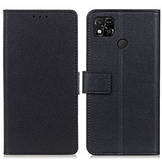 Leather Case Stands Flip Cover Holder M08L for Xiaomi Redmi 10A 4G Black