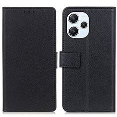 Leather Case Stands Flip Cover Holder M08L for Xiaomi Redmi 12 4G Black