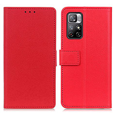 Leather Case Stands Flip Cover Holder M08L for Xiaomi Redmi Note 11S 5G Red