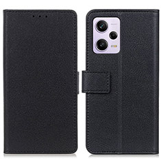 Leather Case Stands Flip Cover Holder M08L for Xiaomi Redmi Note 12 Pro 5G Black