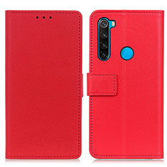 Leather Case Stands Flip Cover Holder M08L for Xiaomi Redmi Note 8 (2021) Red