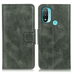 Leather Case Stands Flip Cover Holder M09L for Motorola Moto E20 Green