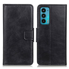 Leather Case Stands Flip Cover Holder M09L for Motorola Moto Edge 20 5G Black