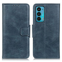 Leather Case Stands Flip Cover Holder M09L for Motorola Moto Edge 20 5G Blue