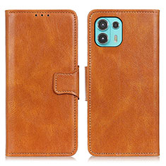 Leather Case Stands Flip Cover Holder M09L for Motorola Moto Edge 20 Lite 5G Brown
