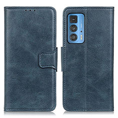 Leather Case Stands Flip Cover Holder M09L for Motorola Moto Edge 20 Pro 5G Blue
