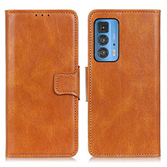Leather Case Stands Flip Cover Holder M09L for Motorola Moto Edge 20 Pro 5G Brown