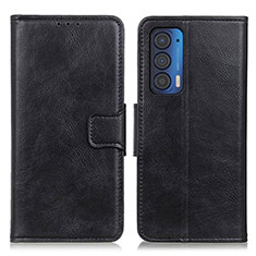 Leather Case Stands Flip Cover Holder M09L for Motorola Moto Edge (2021) 5G Black